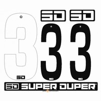 BMX Nummers SD Voor Front en Side Nummer Bord Wit 3