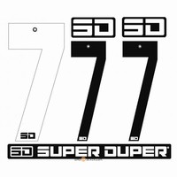 BMX Nummers SD Voor Front en Side Nummer Bord Wit 7